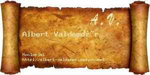 Albert Valdemár névjegykártya